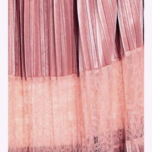 Blumarine Velvet and Lace blush pink maxi skirt size 6 - Picture 4 of 10